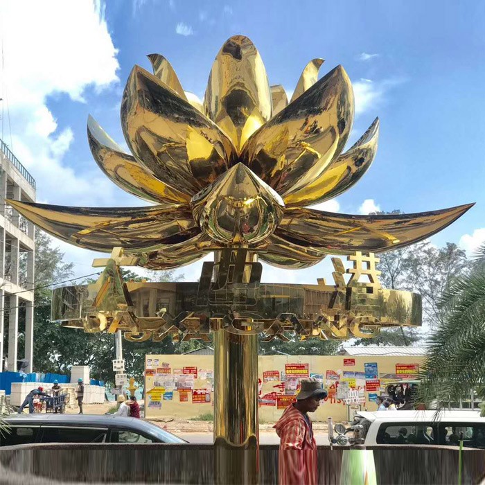 不銹鋼紫金花雕塑