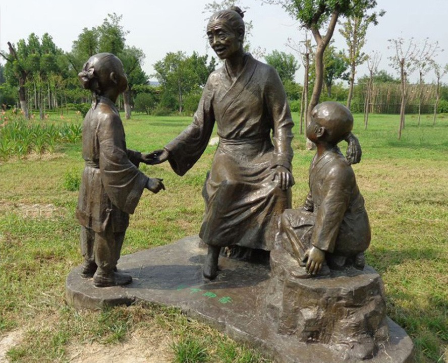 古代人物鑄銅雕塑